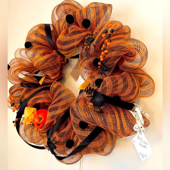 Handmade Halloween Mesh Wreath NEW in Shop